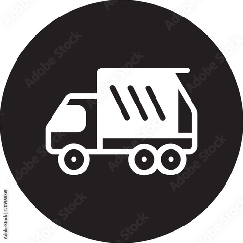garbage truck glyph icon