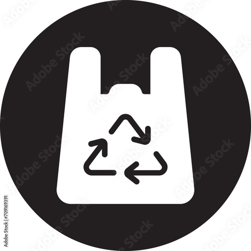 Recycled Plastic Bag glyph icon