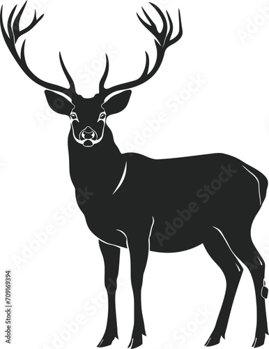 Silhouette deer full body black color only © NikahGeh