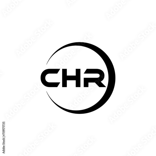 CHR letter logo design with white background in illustrator, cube logo, vector logo, modern alphabet font overlap style. calligraphy designs for logo, Poster, Invitation, etc.