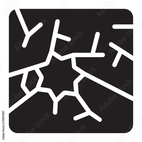 broken glass glyph icon