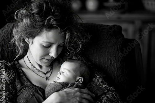 Espacios de Lactancia: Fotografía de madre dando el pecho a su hija recién nacida en espacios dedicados para madres lactantes en el trabajo