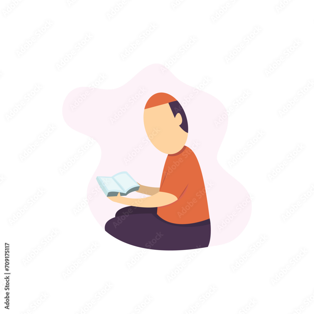 man reading the Koran design vector illustration man reading the Koran design vector illustration