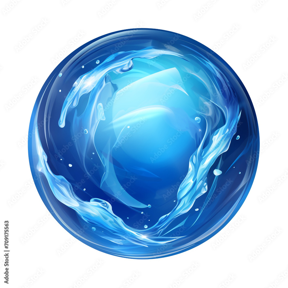 dark blue frozen sphere with ice pattern, cartoon style, transparent background created with Generative Ai dark blue frozen sphere with ice pattern, cartoon style, transparent background created with Generative Ai