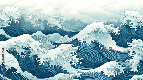 Japanese-Inspired Waves Pattern