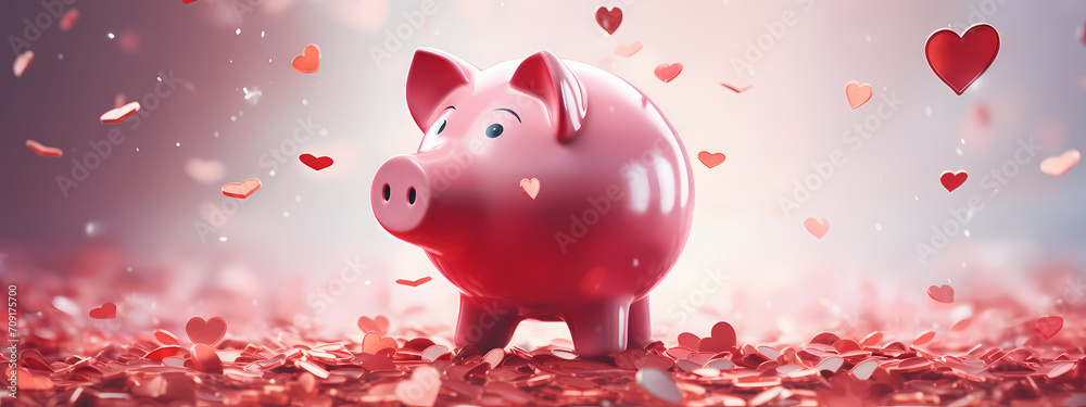 Crimson Wings of Fortune: A Piggy Bank's Romantic Flight Crimson Wings of Fortune: A Piggy Bank's Romantic Flight