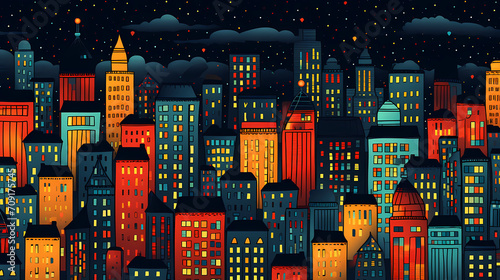 An Abstract City Skyline Pattern
