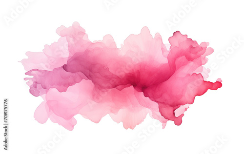 Pink watercolor stain isolated on transparent background. PNG file, cut out