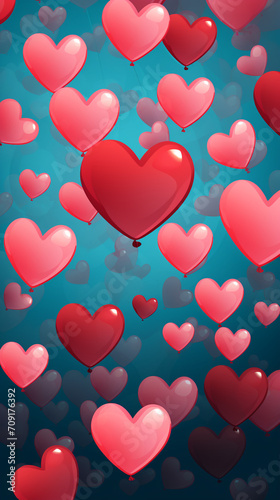 valentine   s day heart balloon pattern created with Generative Ai