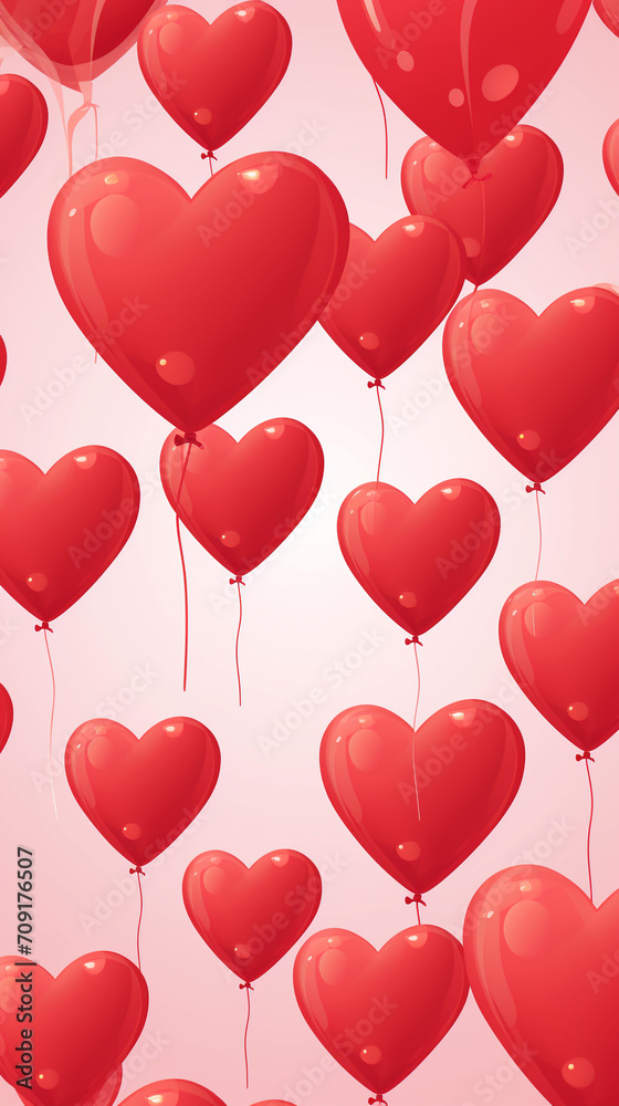 valentine’s day heart balloon pattern created with Generative Ai