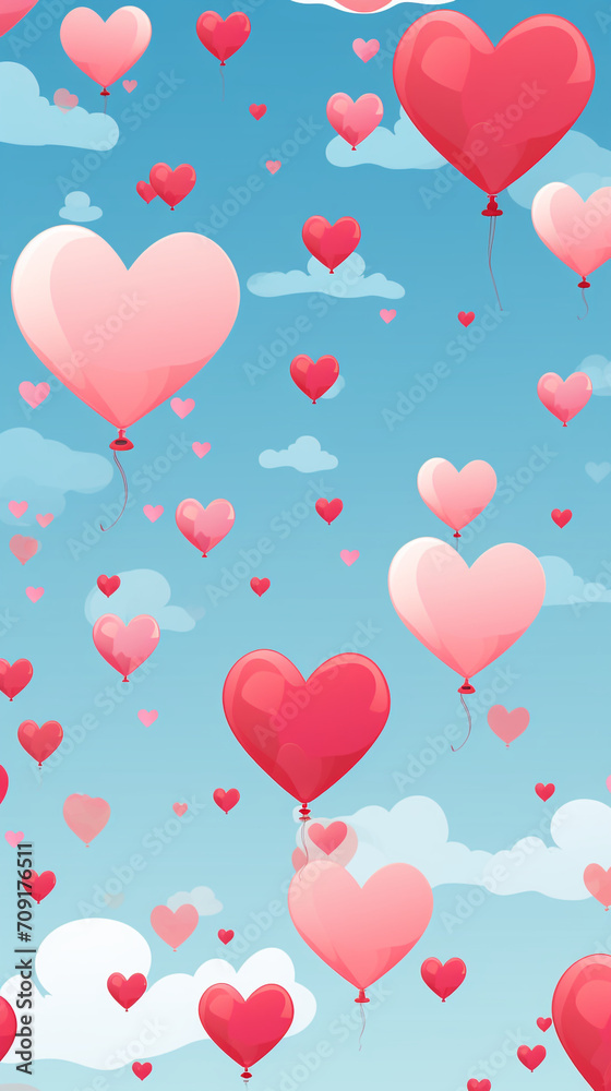 valentine’s day heart balloon pattern created with Generative Ai