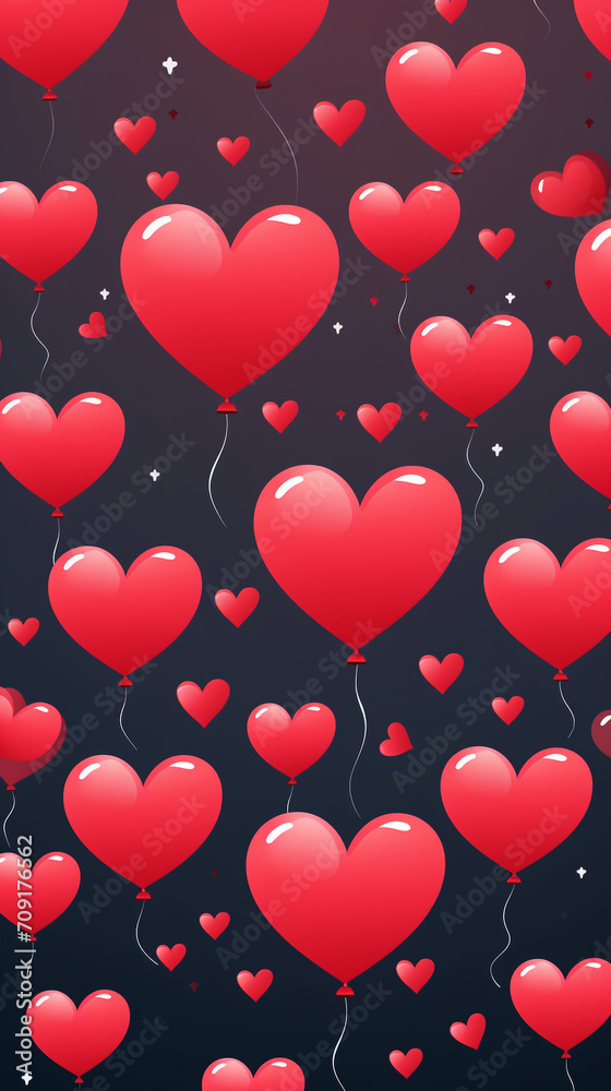 valentine’s day heart balloon pattern created with Generative Ai