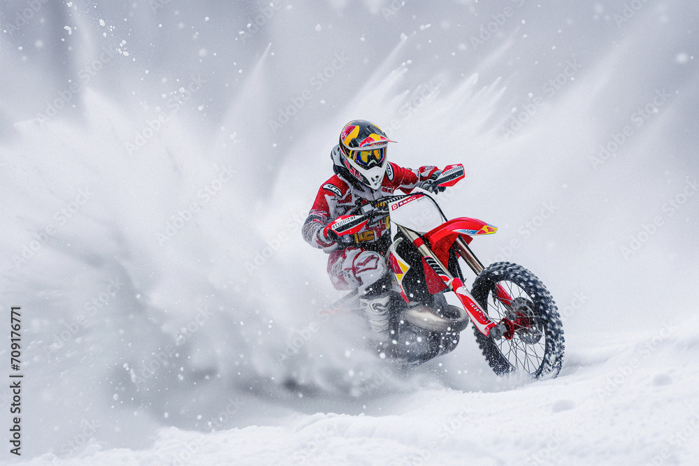 Motocross Adventure in Snowy Terrain