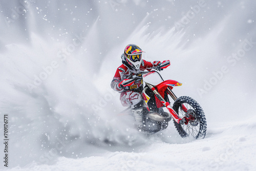Motocross Adventure in Snowy Terrain