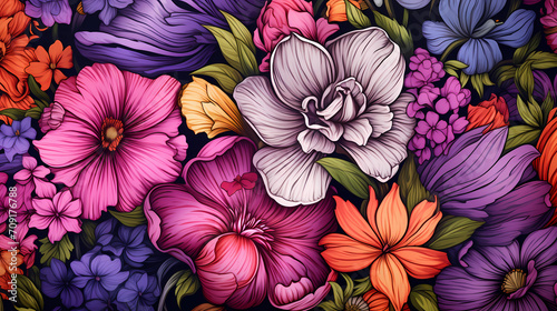 Intricate and Colorful Flower Pattern