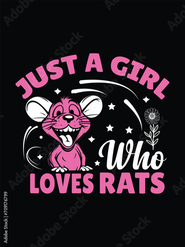 just a girl who loves rats t shirt design Template and poster design
