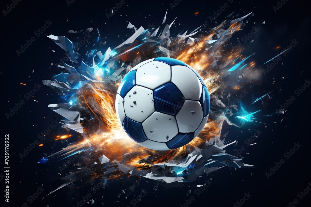 Naklejka premium futuristic football game ball