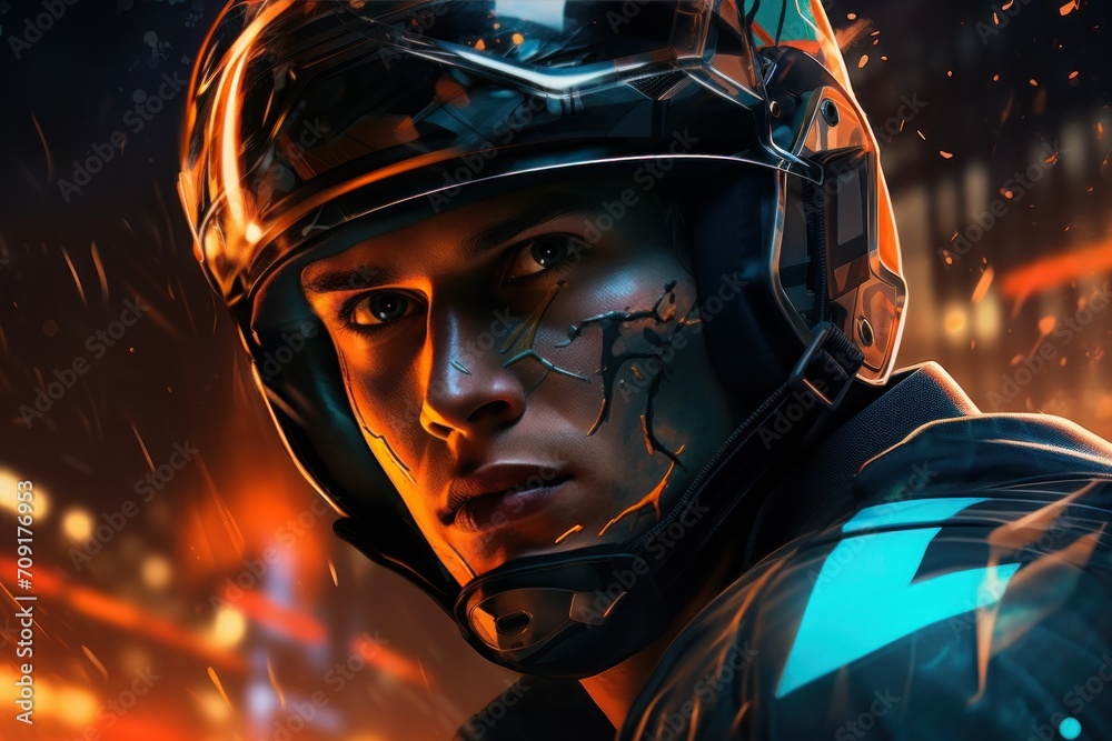 futuristic football game player futuristic football game player