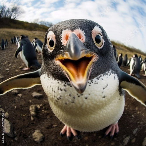 surprised penguin pov created with Generative Ai