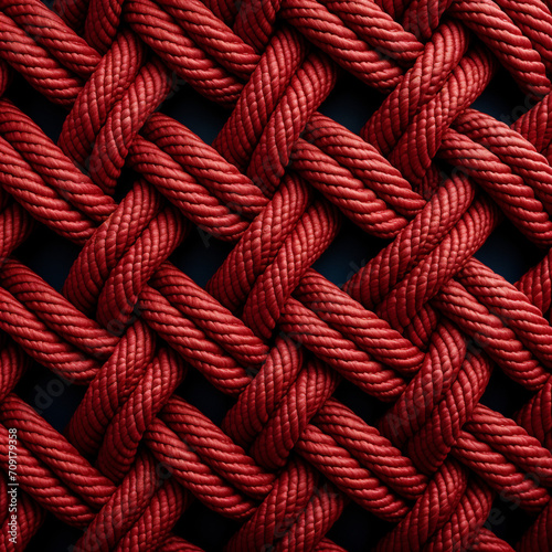 thick red rope pattern created with Generative Ai