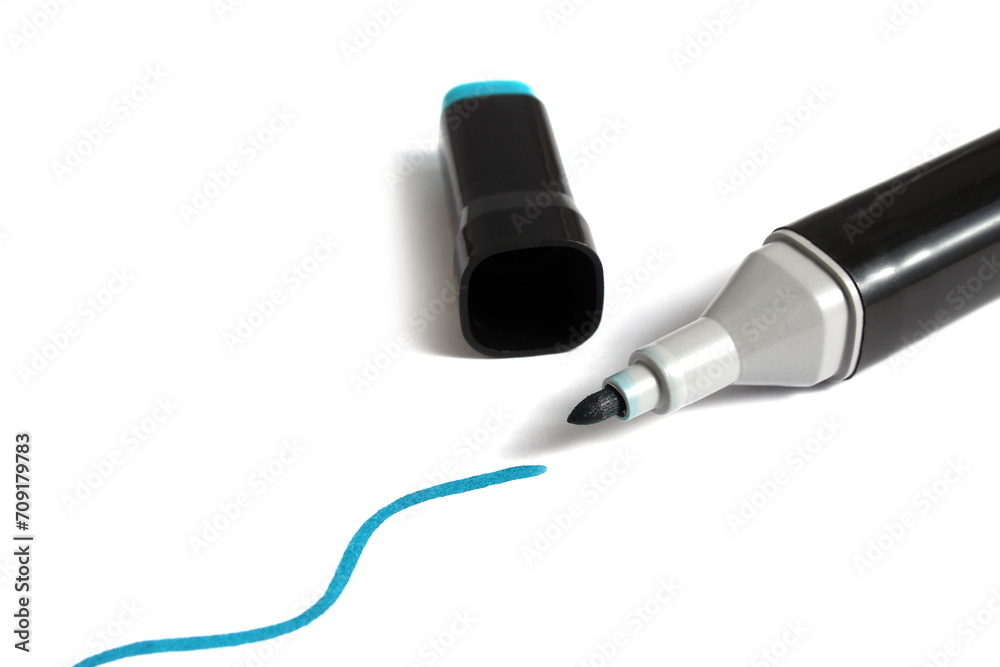 A wavy line is drawn on a white background with a marker. A wavy line is drawn on a white background with a marker.