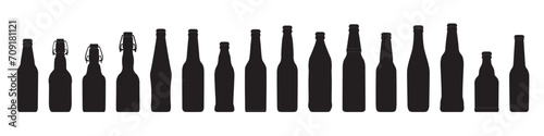 Beer bottle shape. Pub, bar concept. Brewery icon. Alcohol beverage label design. Craft beer Ideas.