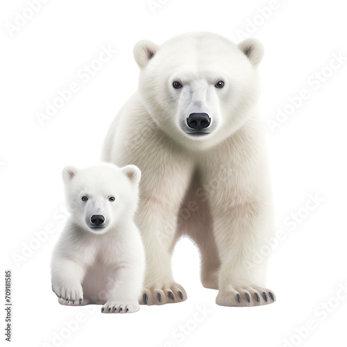 polar bear cub on a transparent background, PNG is easy to use.