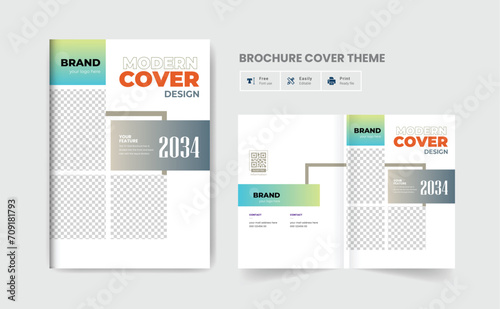 Brochure cover page Template Bi-fold fully editable text and vector design layout