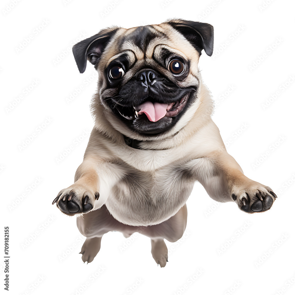 pug dog on a transparent background, PNG is easy to use.