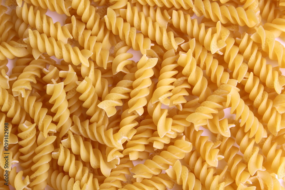 Texture of dry pasta before cooking.

