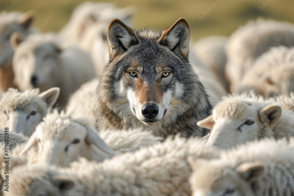 A wolf among sheep concept