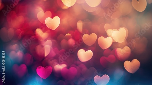 Heart background, creating a soft, dreamy effect that is synonymous with romance and love, perfect for Valentine's Day themes or romantic decorations photo