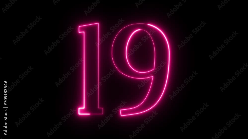 Number on Neon loop animation. frame video 4K shiny number, Neon Number Burning Effect, Count Number Number on Neon loop animation. frame video 4K shiny number, Neon Number Burning Effect, Count Number