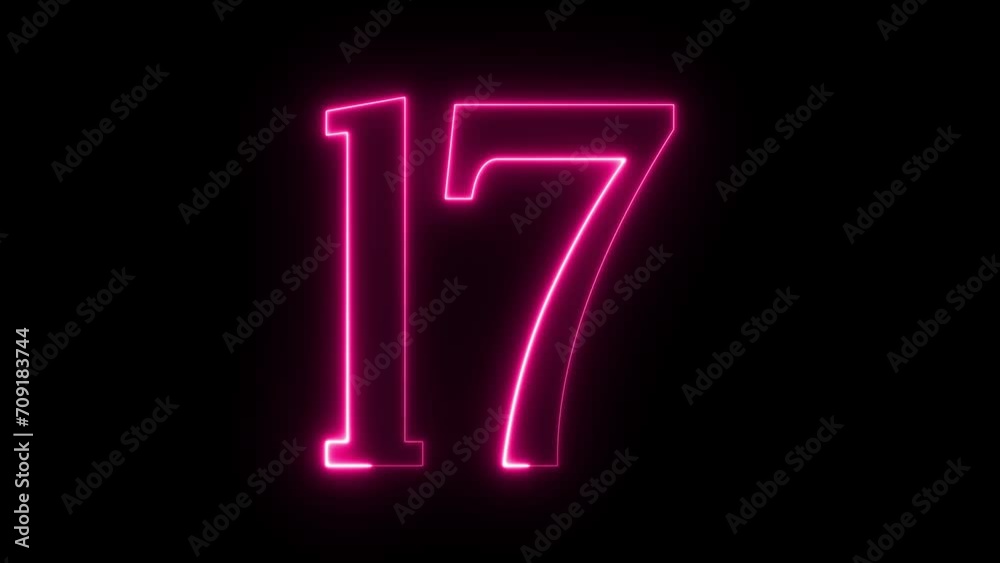 Number on Neon loop animation. frame video 4K shiny number, Neon Number Burning Effect, Count Number Number on Neon loop animation. frame video 4K shiny number, Neon Number Burning Effect, Count Number
