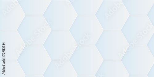 Seamless pattern with and blue hexagons White Hexagonal Background with black and white color gradient. Digital concept Luxury honeycomb grid White Pattern Vector Illustration. 
