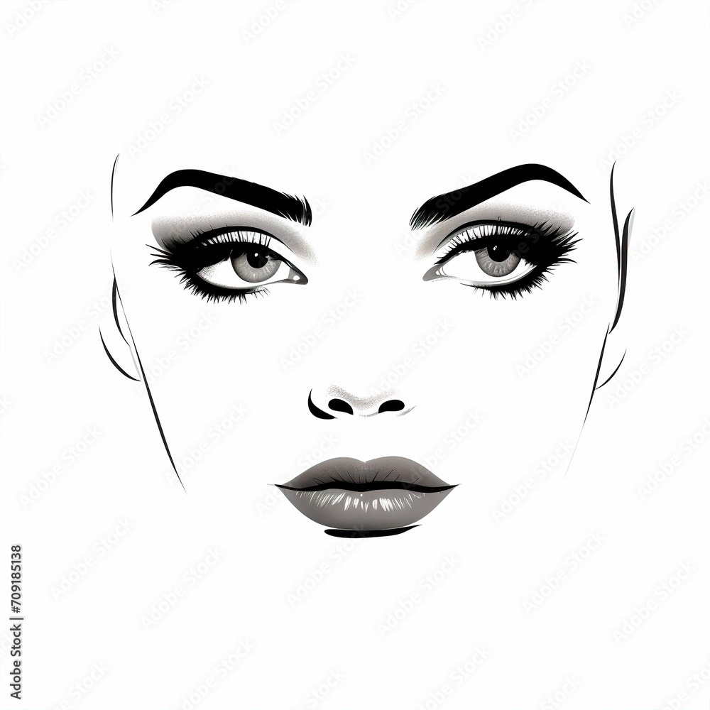 minimal line art of a beautiful woman head open eyes minimal line art of a beautiful woman head open eyes