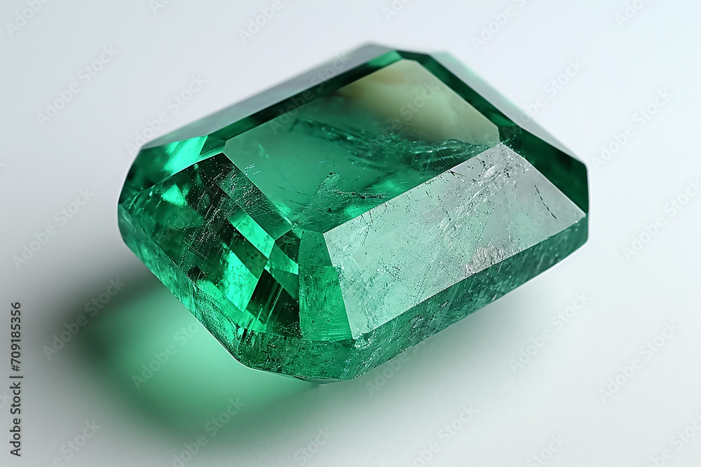 Emerald Gemstone isolated on the white background Emerald Gemstone isolated on the white background