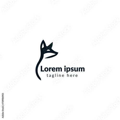 Elegant Fox Logo Design in Monochrome Style