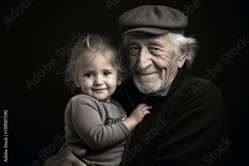 A grandfather and his grandchild together.