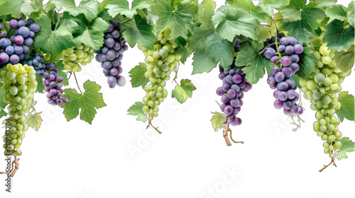 Grapevine graphic border, bunch of grapes Transparent background