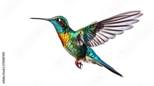  Beautiful flying hummingbird on transparent background