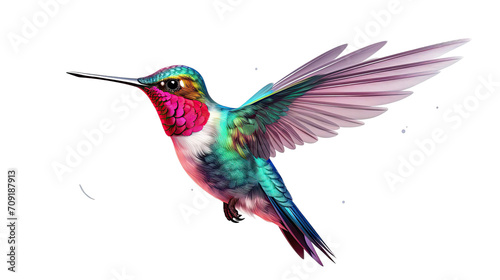  Beautiful flying hummingbird on transparent background © shamim