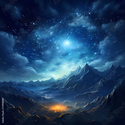 Celestial night sky with the Milky Way © Cao