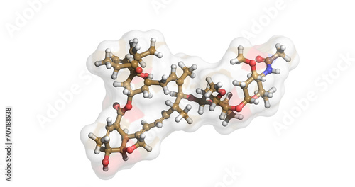 
Eprinomectin, anthelmintic, insecticidal and miticidal activity drug, 3D molecule 4K