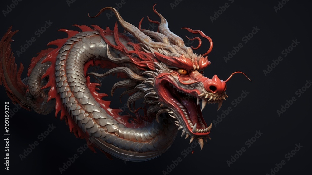 chinese dragon, copy space - generative ai chinese dragon, copy space - generative ai