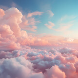 Dreamy pastel-colored clouds at sunset.