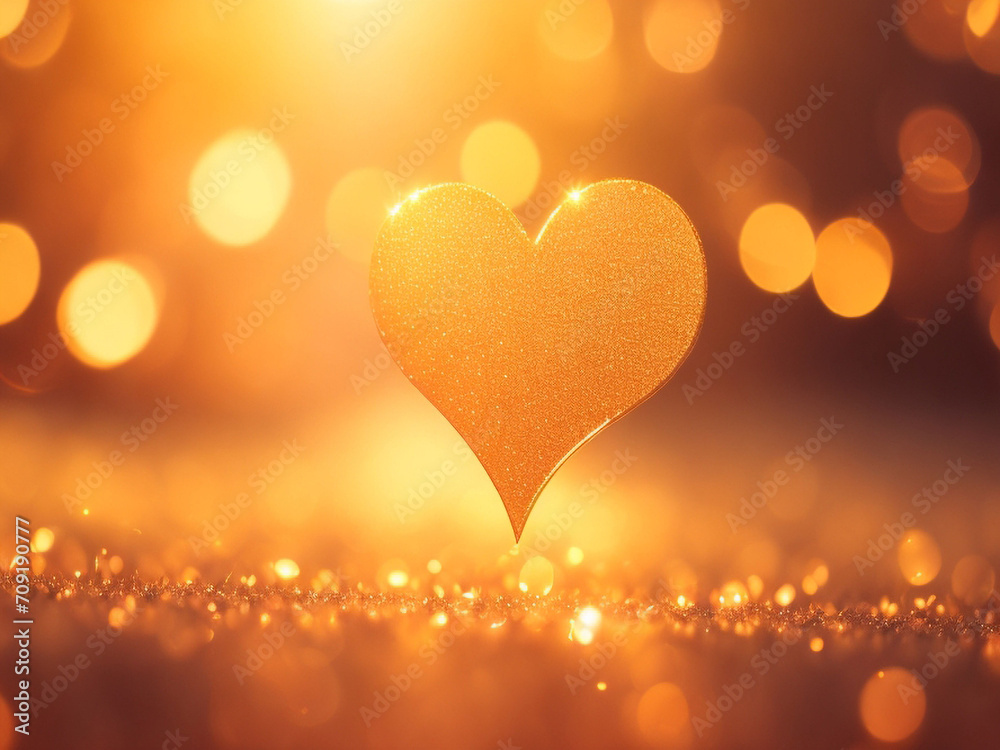 light golden heart shape bokeh background light golden heart shape bokeh background