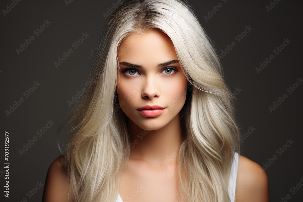 A young nordic woman with white hair. A young nordic woman with white hair.