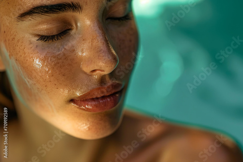 Flawless Radiance: Close-Up Spa Portrait