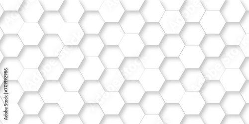 Fototapeta Naklejka Na Ścianę i Meble -  Background hexagons White Hexagonal Luxury honeycomb grid White Pattern. Vector Illustration. 3D Futuristic abstract honeycomb mosaic white background. geometric mesh cell texture.